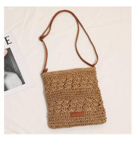 Bolso de paja cruzado de estilo fresco, bolso tejido vertical, bolso de playa de vacaciones, bolso de hombro versátil para mujeres - details 7