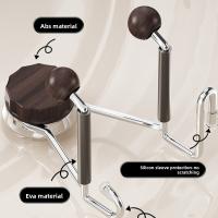 Estante para secador de pelo montado en la pared, estilo ventosa, estante de almacenamiento con ventosa para ahorrar espacio, aspecto de madera ajustable - details 3