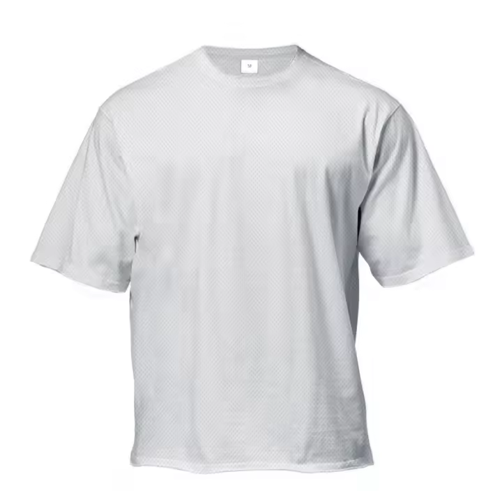 Plain Mesh Fitness Mens Oversized T Shirt Outdoor Hip Hop Streetwear Loose Gym Clothing Half Sleeve T-shirt Bodybuilding Tshirt - 1