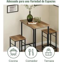 Juego de Mesa Comedor Conjunto de Mesa Alta de Bar con 4 Taburetes y 1 Mesa Gris - details 30