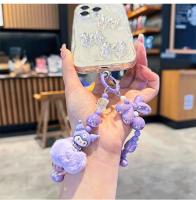 Sanrio Hello Kitty Melody Hairball teléfono cadena cámara colgante Kuromi dibujado a mano con cuentas Kawaii pulsera llavero - details 7