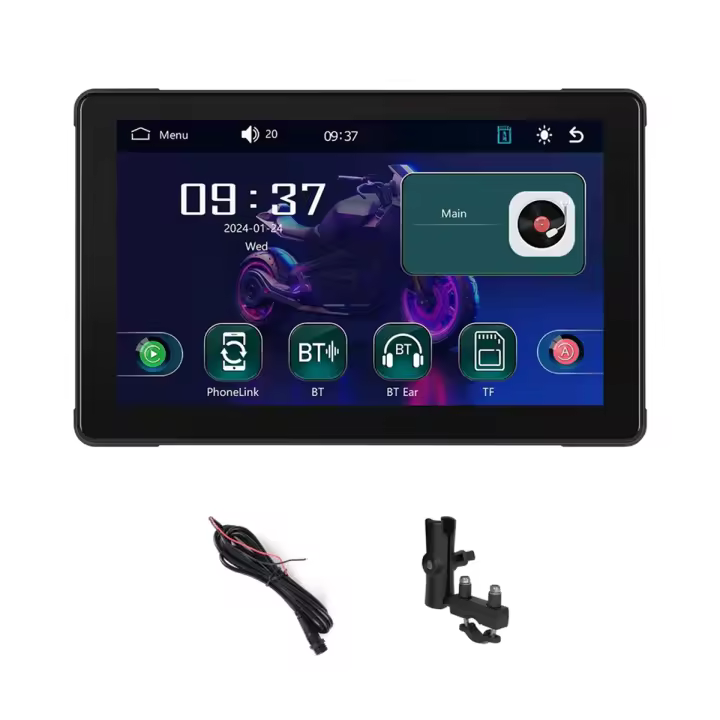 Navegador GPS portátil para motocicleta, pantalla de 7 pulgadas, resistente al agua, Carplay, inalámbrico, Android, Monitor automático para motocicleta - 1
