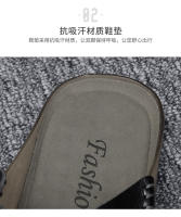 Zapatos de playa de cuero de verano de gran tamaño 2022, sandalias de piel de vaca para exteriores de una palabra, sandalias para hombre - details 6