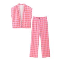 BUNO-2025 invierno nueva moda mujer elegante Casual a cuadros algodón abrigo chaqueta pantalones traje estilo europeo americano. - details 2