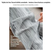 Pantalones Casuales de Tie-dye Tencel Lino Algodón Transpirables Frescos para Mujeres - details 11