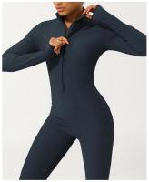 Traje de Yoga de Manga Larga con Cremallera Fitness One-piece de Alta Resistencia, Secado Rápido, Transpirable Camiseta Deportiva para Mujeres Primavera/Verano - details 7