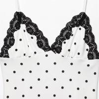 Vestido sin mangas con cuello en V y espalda descubierta con lunares franceses, nueva moda de verano 2025 para mujer. - details 8