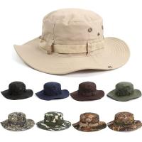Men & Women Sun Hat Wide Brim Breathable Fishing Cap Men's Bucket Hats Hiking Jungle Hat Summer Outdoor Camo Caps - details 0