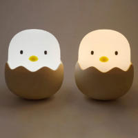 Sensor táctil de huevo de pollo de silicona, luz LED nocturna para niños y bebés, carga USB, lámpara de noche de ambiente romántico - details 3