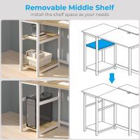 Escritorio de Computadora con Estantes Reversibles Mesa de Oficina para Ahorro de Espacio - details 38