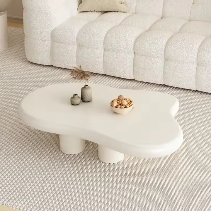 Mesa de centro en forma de nube, mesa de centro Irregular para interiores, mesa blanca moderna para sala de estar - 1