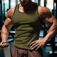 Un chaleco informal y transpirable de color liso para el entrenamiento físico de verano de los hombres en Europa y Estados Unidos en 2025. - details 35
