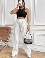 Pantalones de cintura alta para mujer Leggings rectos y sólidos Moda Nuevo nd - details 5