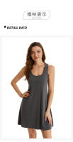 Nuevo estilo de camisón europeo y americano para comercio exterior transfronterizo, camisón de algodón con tirantes elásticos de talla grande, vestido sin mangas para mujer, se puede usar como ropa de casa - details 10