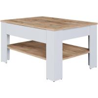 Mesa de centro, mesa central, mesa de sofá, madera ecológica, diseño moderno, estilo nórdico, medidas: 92,2 x 65 cm - details 15