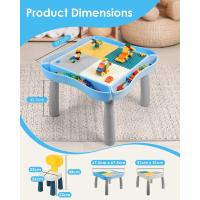 niños con 320 bloques de construcción, todo en uno, arena/agua/escritorio sensorial con almacenamiento, - details 3