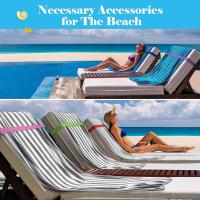 Owel bandas para toallas de playa, Clips para sillas de crucero de piscina, mejor soporte para toallas, Accesorios de playa (Rosa + verde), paquete de 4 - details 1