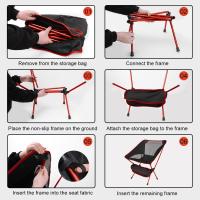 Silla de camping plegable ultraligera, sillas de exterior con bolsa de transporte para camping, jardín, pesca, playa, barbacoas - rojo - details 3