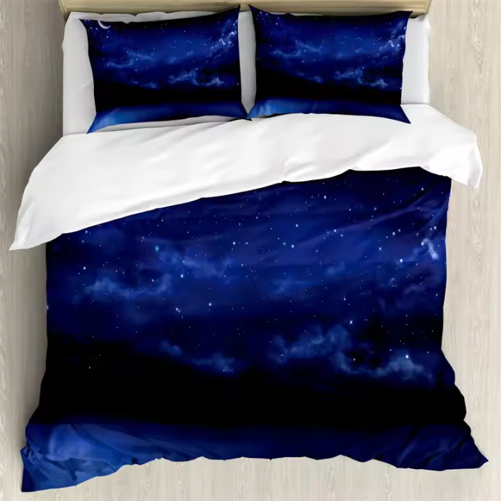 Funda de Dulce Sueño Estrellada Cubierta de Edredón de Galaxia Colorida de Espacio Exterior Brillante Decoración de Dormitorio - 1