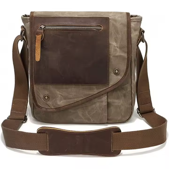 Bolso de hombro para hombre, bandolera retro, bolso de trabajo, bolso de lona - 1