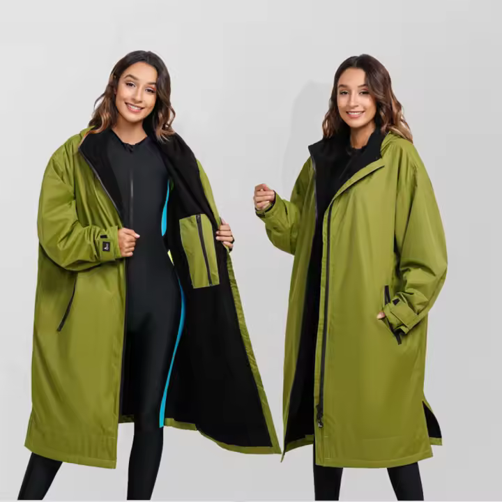 Bata cambiadora de Surf impermeable Unisex, Abrigo con capucha para playa, piscina, Anorak - 1
