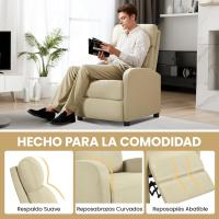 Sillón de Masaje Silla Relax Butaca Sofá Ajustable de Relajación con Función Reclinable para Sala de Estar y Dormitotio Gris - details 22