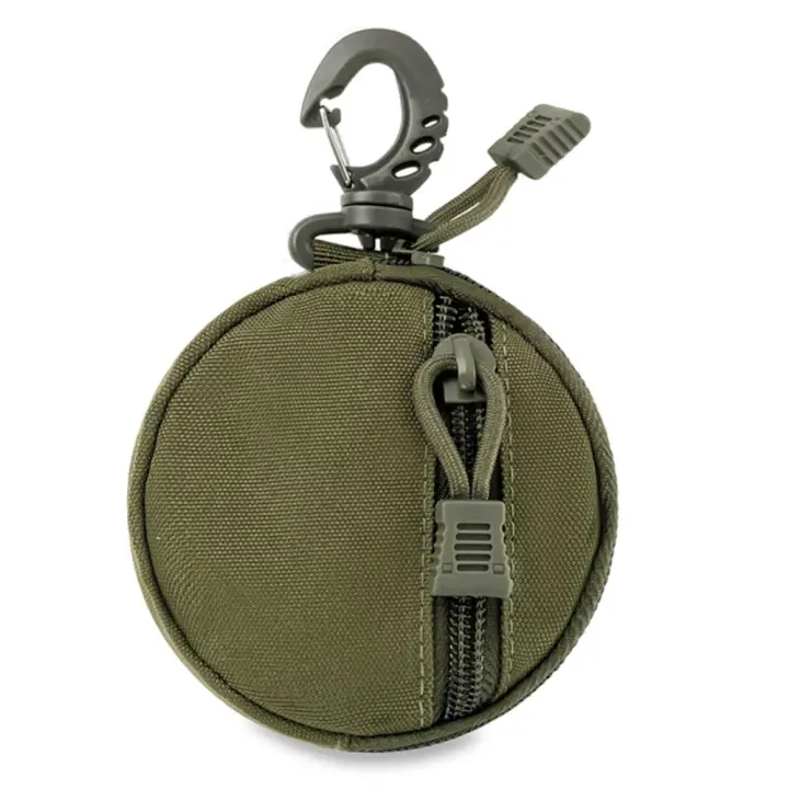 Monedero para hombre al aire libre, monedero de tela Oxford de doble capa para mujer, monedero multifuncional de Color sólido con cremallera, billeteras para exteriores - 1