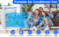 Aire acondicionado portátil 5 en 1, 5 velocidades de viento y 2 de niebla, con temporizador y 7 luces LED para oficina, escritorio y dormitorio - details 0