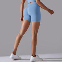 Pantalones cortos de Yoga para mujer, Shorts deportivos de secado rápido, realce de glúteos, sin costuras, para entrenamiento de ciclismo y gimnasio - details 66