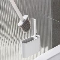 Cepillo De Inodoro Colgante Con Soporte Largo Cepillo De Limpieza De Baño Con Pincel Suave De Silicona Accesorios Ecológicos Para El Hogar - details 11