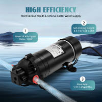 Bomba de agua de diafragma autocebante, 160PSI, 220V, 0.55A, 5,1-5,5 L/min, 26x10x10,5 cm/10,2x3,9 x 4.1in, fácil de llevar - details 3