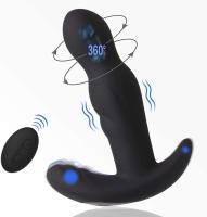 Masajeador de próstata giratorio con 10 vibraciones y 3 frecuencias, tapón anal de carga de silicona, control remoto inalámbrico - details 1
