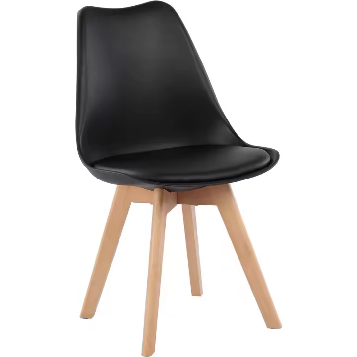 Comedor Sillas Cocina Nórdico con Asiento Tapizado y Las piernas Mara Haya Maciza, Blanco - 1