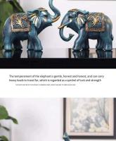 Un par de decoración de elefante para sala de estar, TV, entrada, vitrina de vino, accesorios para el hogar europeos - details 0