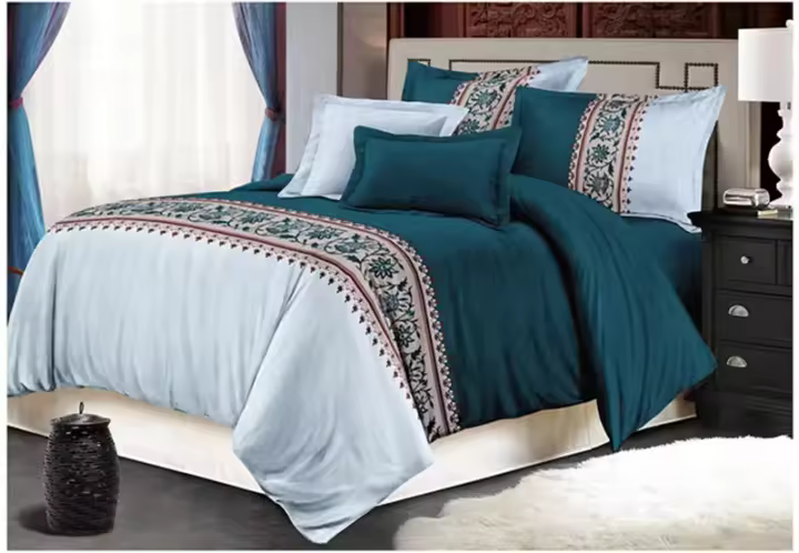 Juego de Ropa de Cama de Lujo Sólido Estilo Nórdico para Pareja con Funda de Edredón Individual Doble Cubierta de Tatami Tamaño Twin Full Queen King - 1