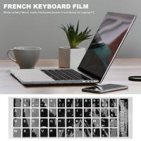 Cubierta adhesiva para teclado Azerty francés, letras blancas, negro, portátil, PC - details 0