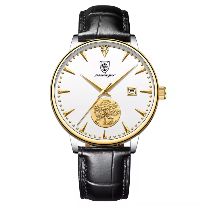 Reloj mecánico automático impermeable de marca suiza para hombre, correa ultrafina, reloj con cierre de mariposa - 1