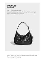 Bolso de axila tejido pulido retro de textura premium para mujer, nuevo bolso de mensajero de un solo hombro con correa de hombro ancha de gran capacidad. - details 8