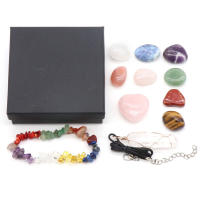 Pulsera de piedra triturada colorida Natural de 7 Chakras, colgante de punto de cuarzo transparente, piedras preciosas Reiki, conjunto de cristales curativos, regalos de Adorno - details 3