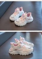 Zapatillas para niños 2025 primavera y otoño nuevas zapatillas para niños malla transpirable media y vieja botones giratorios para niños marea para niña. - details 1
