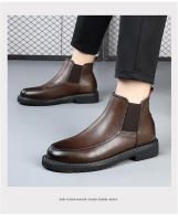 Botas Chelsea de cuero de vaca de gama alta botas de otoño e invierno de cuero genuino botas cortas británicas puntiagudas - details 21