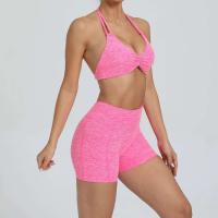 Traje de entrenamiento de gimnasia reforzado deportivo para mujer, ropa deportiva para mujer, traje de yoga rosa, verde y rojo 2024 - details 18