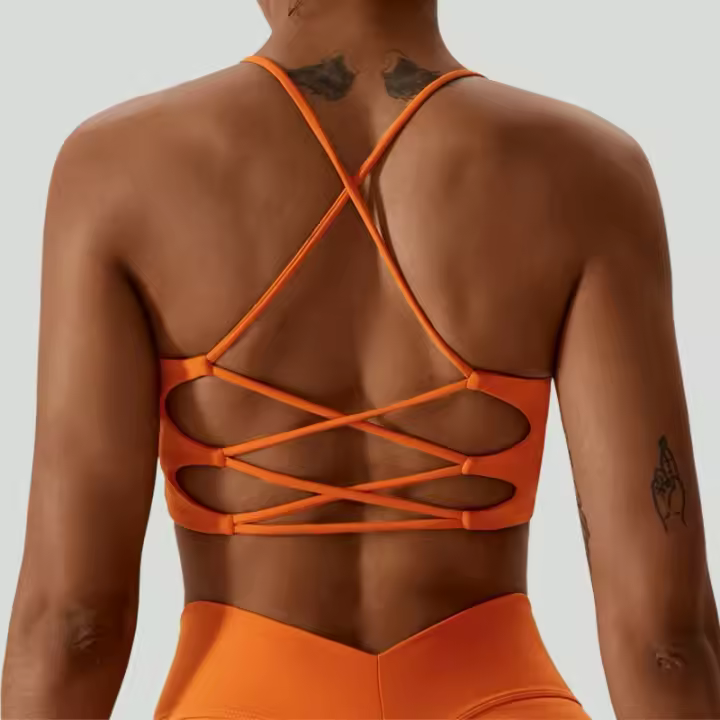 Sujetador Deportivo Sexy para Mujeres Top de Gimnasio Entrenamiento Correr Cruz Yoga Sujetador de Yoga Stretch Ropa Interior Fitness para Mujeres Material de Nylon Temporada Primavera/Verano - 1