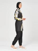 3 unids/set musulmán Burkini mujeres traje de baño impermeable largo traje de baño islámico traje de baño modesto (Top + pantalón + hijab) - details 2