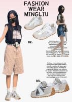 Zapatos deportivos de cuero nuevos, planos, informales, blancos para mujer. - details 2