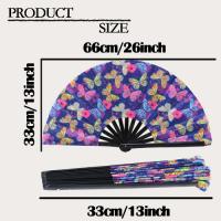1 abanico de mariposa vibrante, reactivo a los rayos UV, diseño grande y plegable con ilusión de movimiento de baile, perfecto para bodas, Halloween, Navidad, festivales, fiestas y decoración del hogar, accesorio de baile |   Abanico decorativo |   Ventil - details 5