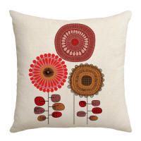 Juego de 4 fundas decorativas de cojines de lino floral, para sofá, cama, hogar, 45x45cm - details 2