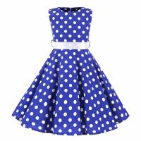 Vestido retro para niña, vestido vintage de princesa de verano sin mangas con lunares de algodón ligero y romántico floral de los años 50 para fiesta y boda Daliy - details 16