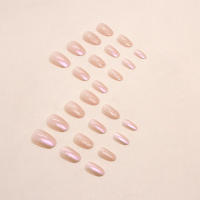 Uñas Postizas Aurora Glitter 24 Piezas Oval Corto Simple Con 1 Pegamento Y 1 Lija Material De Resina Origien China Continental - details 2