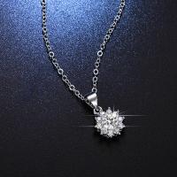 Collar de moissanita de Color D de 0,5 quilates auténtico para mujer, collar de plata de ley S925 con forma de copo de nieve y sol, joyería, regalo exquisito - details 2